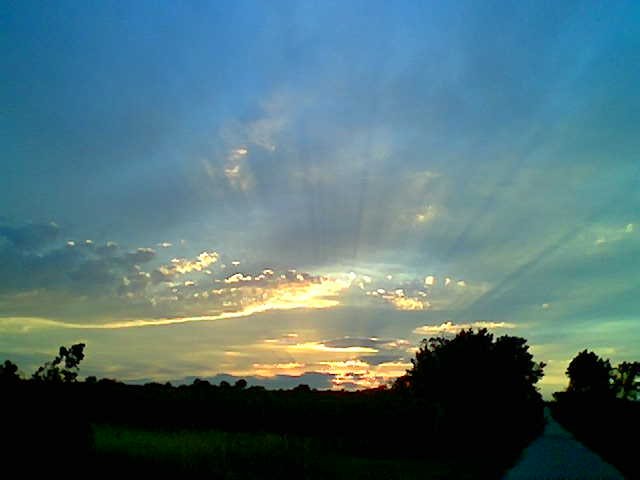 Sonnenuntergang über der Ried Haderwald am 18. August 2007 um etwa 20.00 Uhr